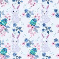 Bunny with Easter egg seamless pattern vector