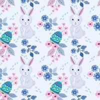 Bunny with Easter egg seamless pattern vector