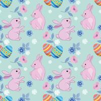 Bunny with Easter egg seamless pattern vector