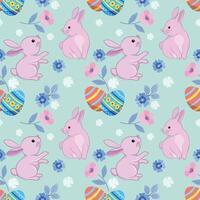 Bunny with Easter egg seamless pattern vector