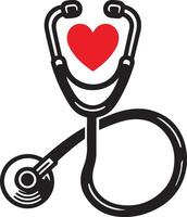 Simple stethoscope icon with heart shape. Healthcare and medical design vector illustration