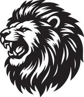 Wild Lion Roaring Logo Mascot Vector Illustration