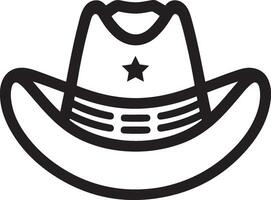 Western cowboy hat icon outline vector illustration in black color
