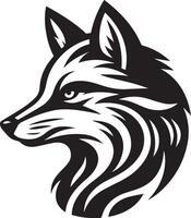 Minimalistic Black And White Wolf Head Abstract Vector Illustration Logo design
