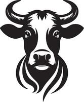 Dairy Cow Black Vector Illustration for Logo or Icon