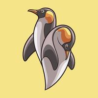 pingüino amor mascota genial ilustración para tu marca negocio vector