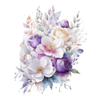 ai generato acquerello floreale fiore mazzo disegno, acquerello fiore accordi disegno, doratore fiore disegno, fiore sublimazione floreale clipart nozze carta disegno, gratuito png