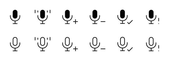 Microphone icon set. Different microphone collection vector