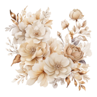 ai generiert foral Blume Strauß Design, abstrakt metallisch Blume Design, Digital Blume malen, Blumen- Textil- Design, glänzend Blume Design, geprägt Blume Muster png