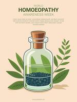 World Homoeopathy Awareness Week background. vector