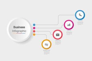 infografía vector, grafico. presentación. negocio conceptos, partes, pasos, procesos. visualización de infografía datos. puesta en marcha modelo. - vector