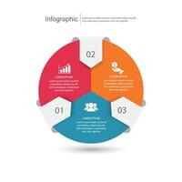 Infographic vector, graph. presentation. Business concepts, parts, steps, processes. Visualization of infographic data. Startup template. - Vector