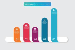 Infographic vector, graph. presentation. Business concepts, parts, steps, processes. Visualization of infographic data. Startup template. - Vector