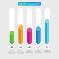 Infographic vector, graph. presentation. Business concepts, parts, steps, processes. Visualization of infographic data. Startup template. - Vector