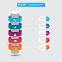 infografía vector, grafico. presentación. negocio conceptos, partes, pasos, procesos. visualización de infografía datos. puesta en marcha modelo. - vector