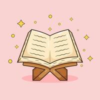 Cute cartoon vector of books of quran with simple design concept and suitable to used for logos icon mascot banner wallpaper etc