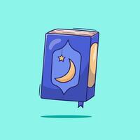 Illustration cartoon vector icon logo mascot of holy Qur'an with simple concept and can used for ramadan and eid adha events