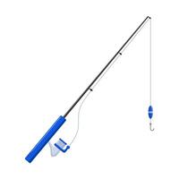 Blue fishing rod isolated on a white background. Vector illustration