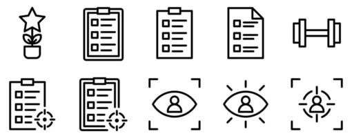 mentoring and training icon line style set collection vector