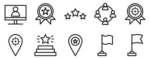 mentoring and training icon line style set collection vector