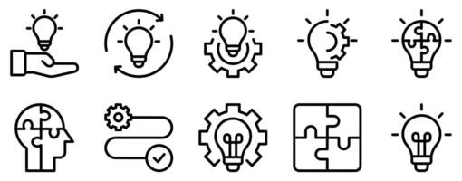 data gathering icon line style set collection vector