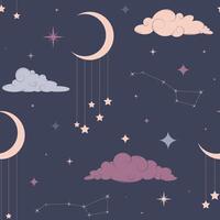 good night pattern vector