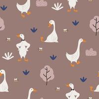 geese seamless pattern vector