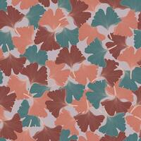 ginkgo seamless pattern vector