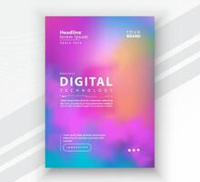 Poster brochure cover banner presentation layout template, Technology digital futuristic internet network connection colorful background, Abstract cyber future tech communication, Ai big data science vector