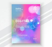 Poster brochure cover banner presentation layout template, Technology digital futuristic internet network connection colorful background, Abstract cyber future tech communication, Ai big data science vector