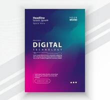 Poster brochure cover banner presentation layout template, Technology digital futuristic internet network connection colorful background, Abstract cyber future tech communication, Ai big data science vector