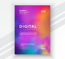 Poster brochure cover banner presentation layout template, Technology digital futuristic internet network connection colorful background, Abstract cyber future tech communication, Ai big data science vector