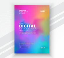 Poster brochure cover banner presentation layout template, Technology digital futuristic internet network connection colorful background, Abstract cyber future tech communication, Ai big data science vector