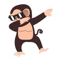 Cute Monkey Dabbing Cartoon animal vector