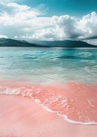 AI generated Pink sand beach photo