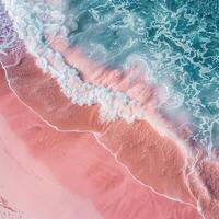 AI generated Pink sand beach photo