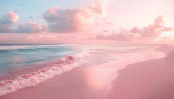 AI generated Pink beach pink sky pink sea photo