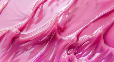 AI generated Liquid pink abstract oil painting on canvas, acrylic texture background, rough brushstrokes of paint photo