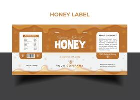 Honey Label  Pure honey ads banner design vector