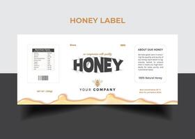 Honey Label  Pure honey ads banner design vector