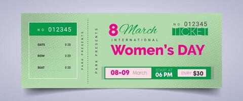 Women's Day Ticket Design vector