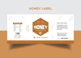 Honey Label  Pure honey ads banner design vector