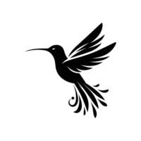 Elegant Avian Symbol Hummingbird Vector Icon on White Background