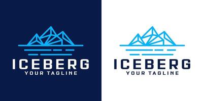 resumen montaña o iceberg logo diseño con línea estilo vector