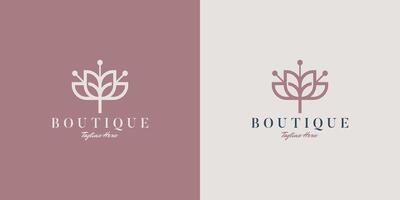 minimalist flower logo design for beauty, boutique, women, cosmetics, yoga vector