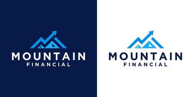 montaña logo diseño con flecha para finanzas, consultante y Finanzas vector