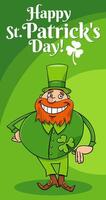 Saint Patrick Day design with funny Leprechaun character vector