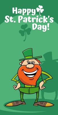 Saint Patrick Day design with comic Leprechaun