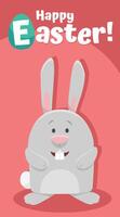 cartoon Easter bunny on Easter time greeting card design vector