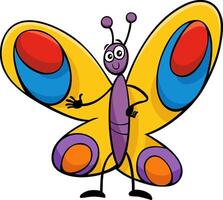 gracioso dibujos animados mariposa insecto animal personaje vector